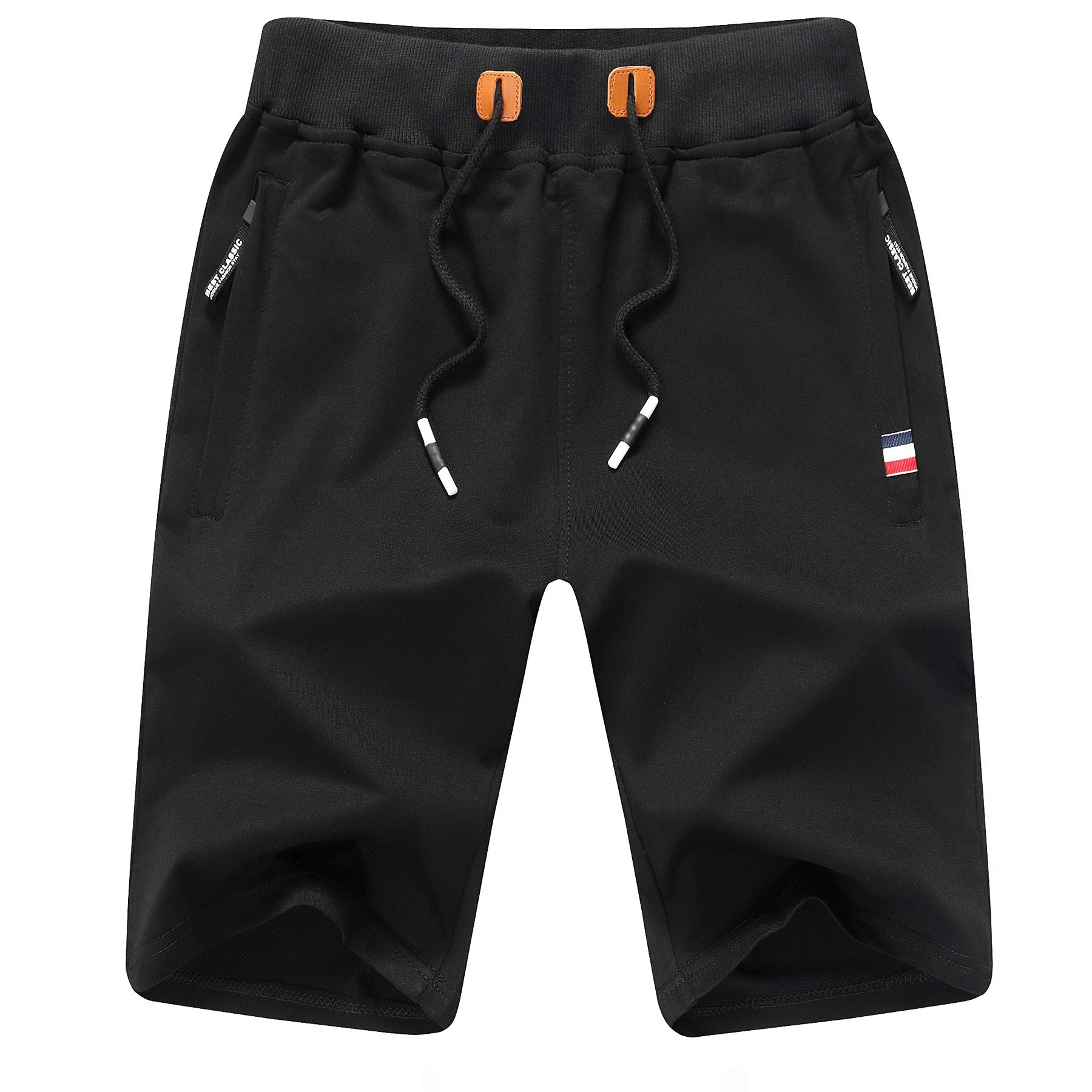 ZOXOZ Mens Shorts Summer Sports Joggers Shorts Elastic Waist with Zip Pockets