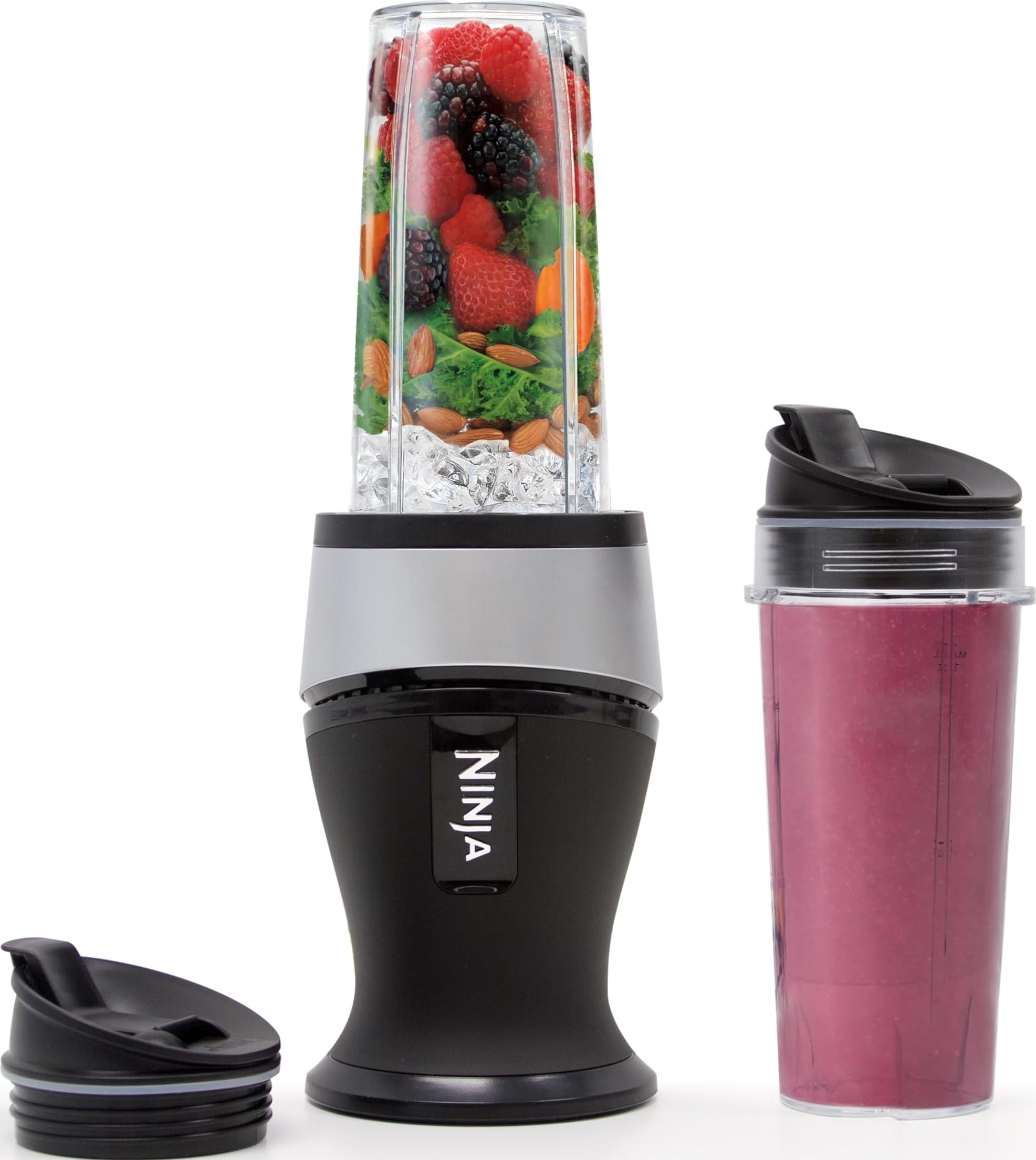 Ninja Fit Compact Personal Blender, 700W, (2) 16oz Cups, QB3001SS | 700-watt bas
