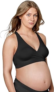 Medela Keep Cool Sleep Seamless Maternity and Nursing Bra with Full-Back Breathing Zone and Soft Touch Fabric, Black
