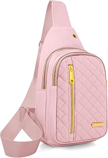 Aisijimo Small Sling Bag for Women Men Casual Crossbody Sling Backpack, Pink, S, Classic and Simple Style