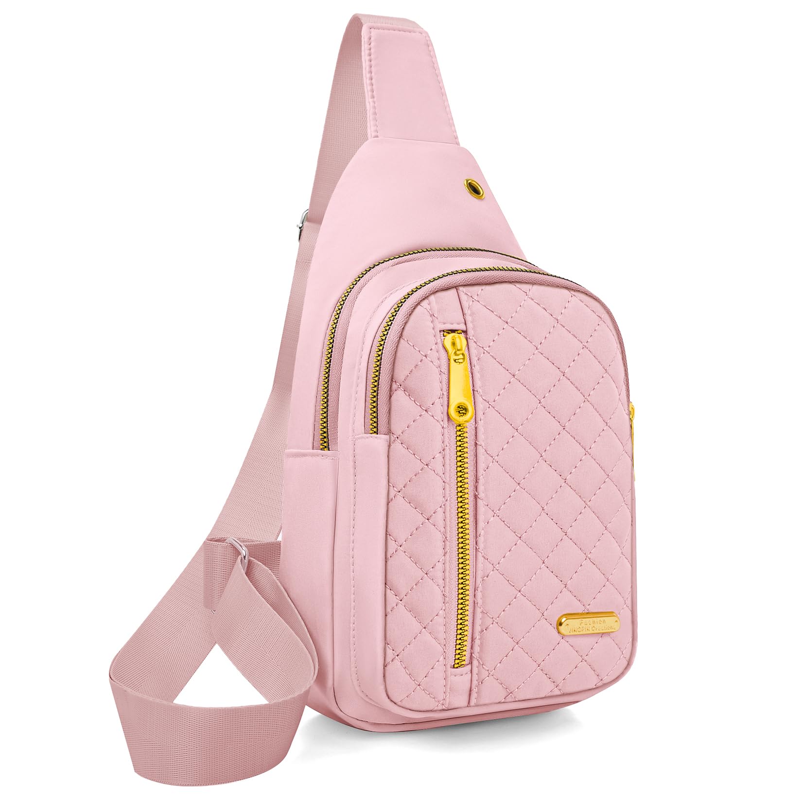 Aisijimo Small Sling Bag for Women Men Casual Crossbody Sling Backpack, Pink, S,
