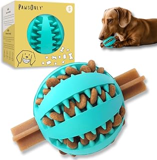 PawsOnly | Dog Treat Dispenser Ball | Interactive Toy | Small Blue, 1 Pack