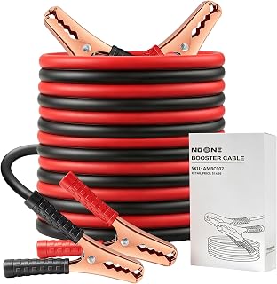 NOONE Jumper Cables for Car Battery, Heavy Duty Automotive Booster Cables | for Jump Starting Dead or Weak Batteries (10-Feet)