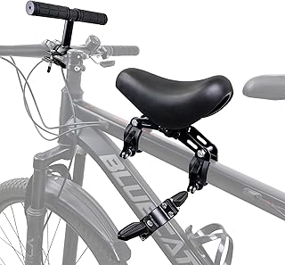 Alaxciax Front Mounted Bicycle Seats for Children, Kid Bike Seat Mountain with Handlebars Foot Pedals for Children 2~5 Years (Black) (Black)