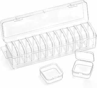 VANSUNS Bead Organizer Box, 13 Pcs Compartments Clear Plastic Storage Containers Set for Bracelet Making DIY, Jewelry, Small Parts