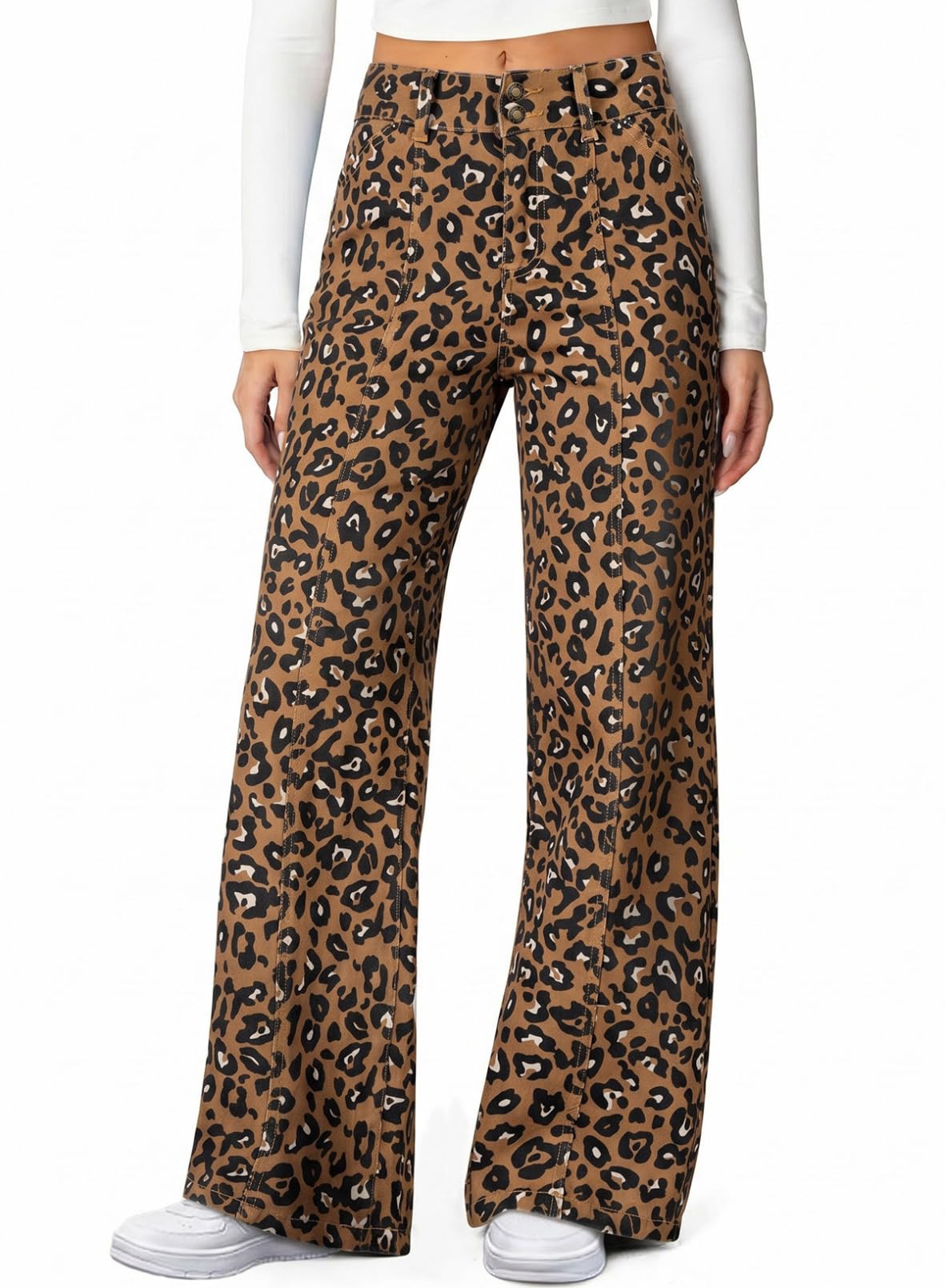 Sidefeel Women's High Waisted Wide Leg Stretchy Jeans