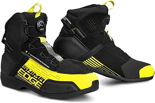 SHIMA EDGE WP Motorcycle Boots Men Leather Waterproof Shoes ATop Summer Footwear Motorcycle Low Adventure Side Zip Protection Ankle Motorcycle Trail (Males, Waterproof, Fluo, 47)