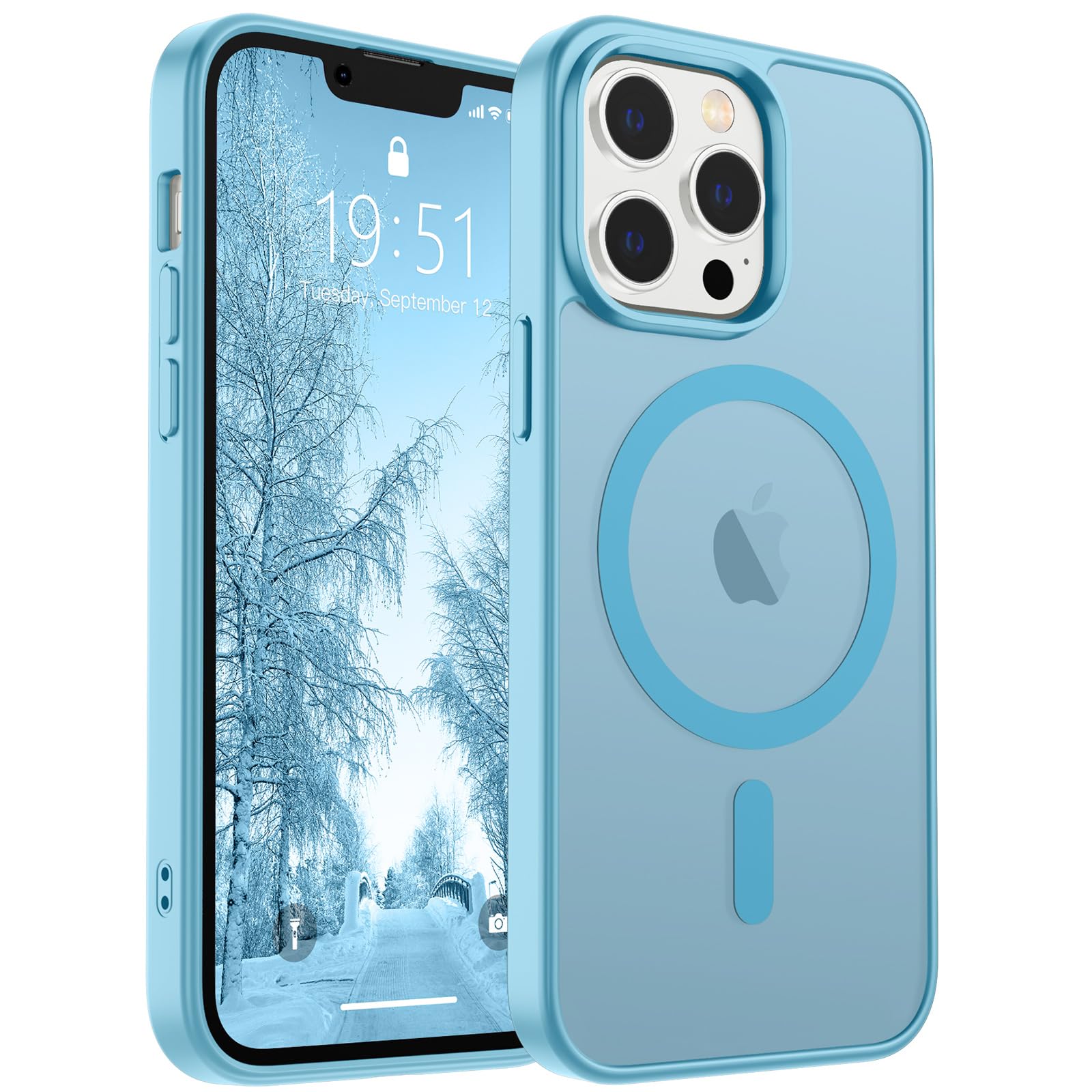 SUPFINE Magnetic for iPhone 13 Pro Case (Compatible with MagSafe) (Military Grad