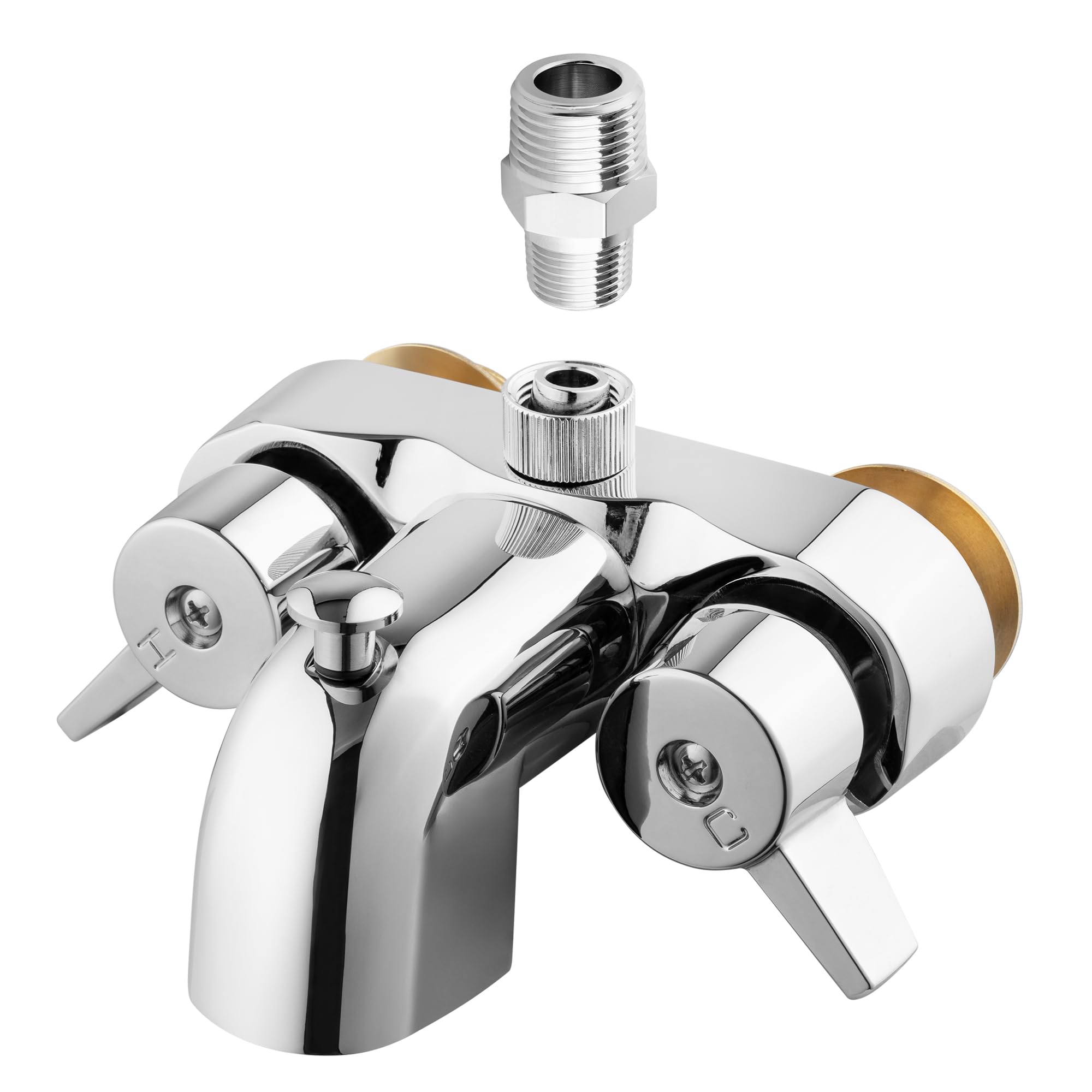 Pyhomestrim Add-On Shower Diverter Bathcock For Clawfoot Tub Shower Kit, Heavy D