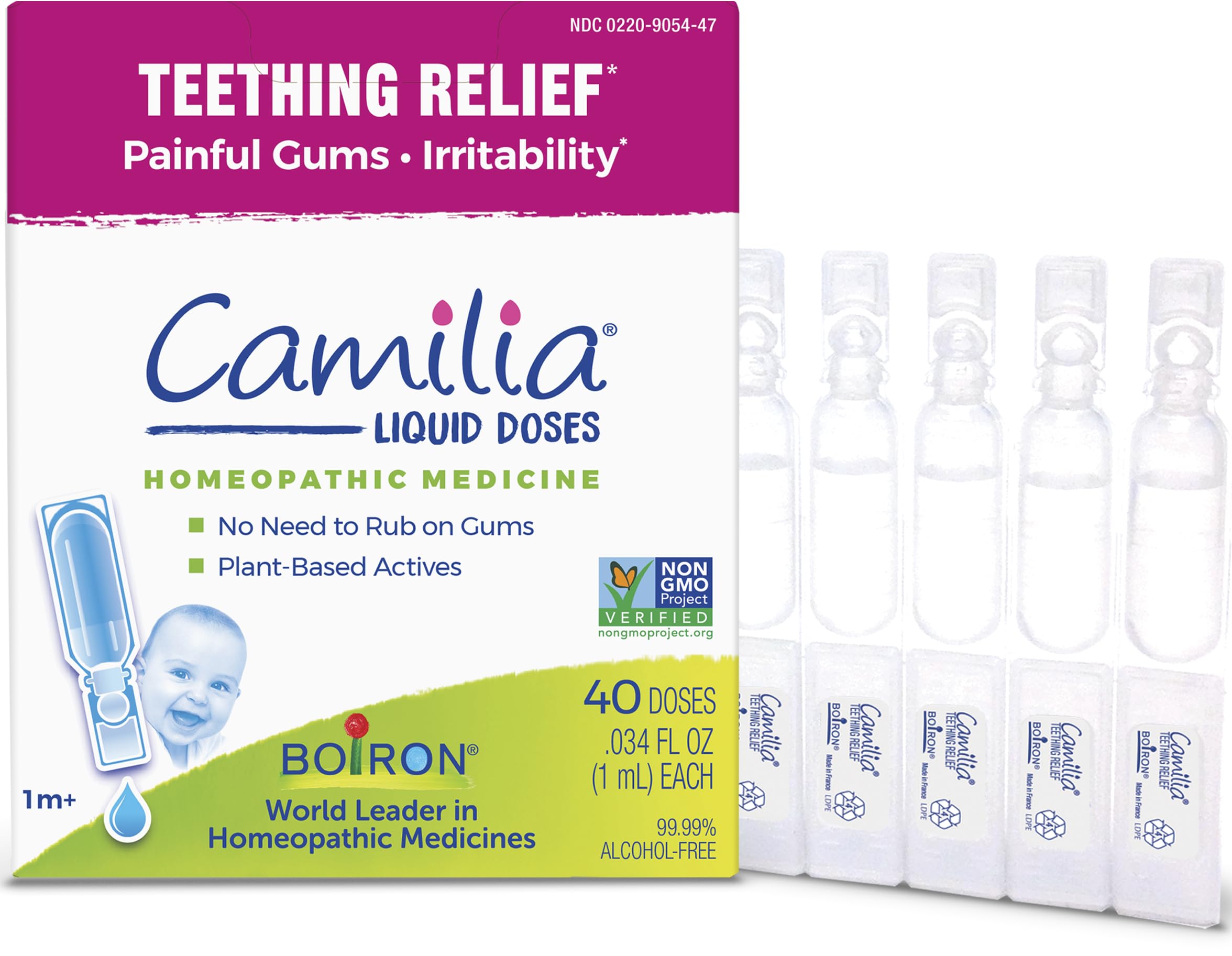 Boiron Camilia Teething Drops for Daytime and Nighttime Relief of Painful or Swo
