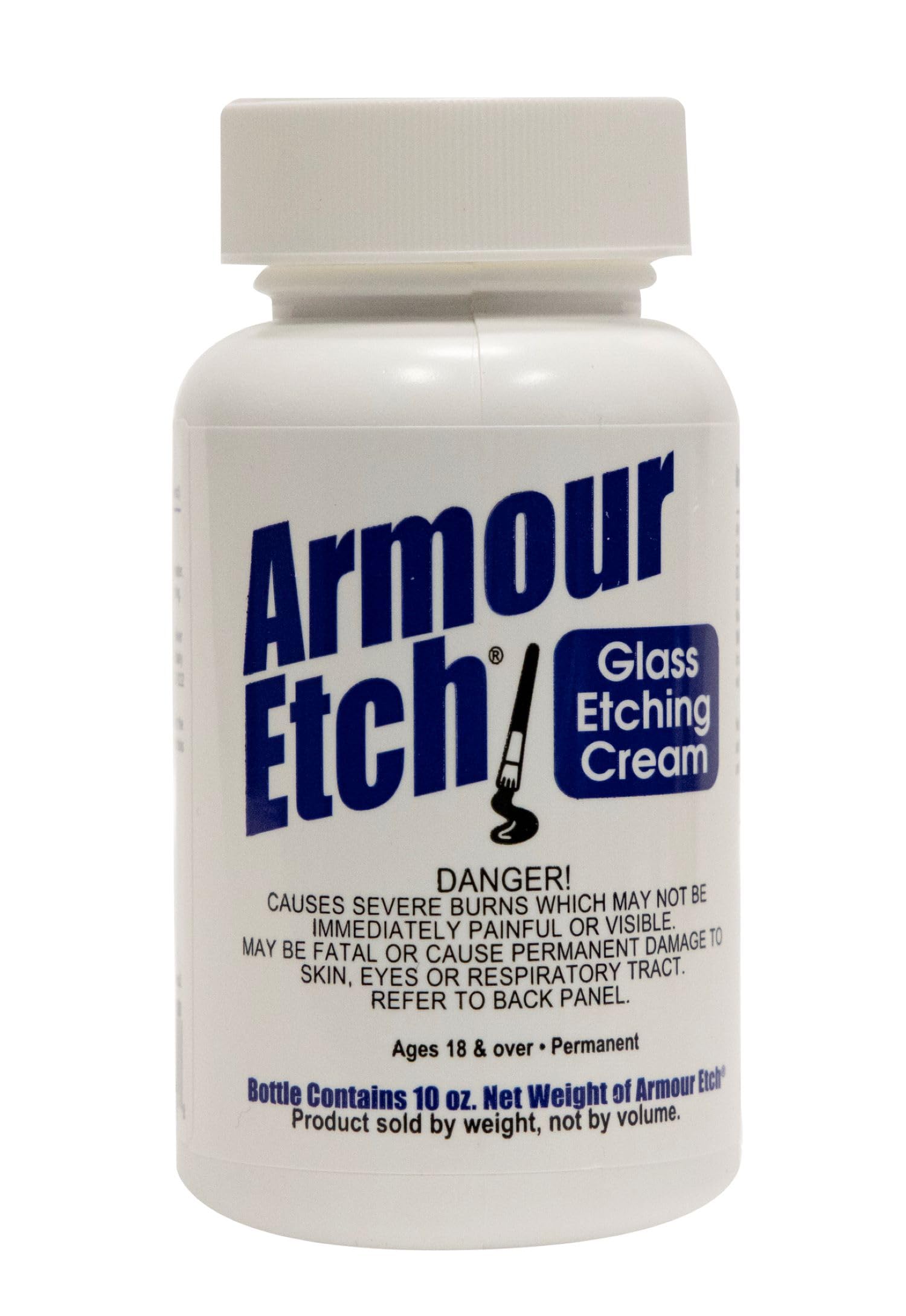 Armour Etch Glass Etching Cream 10 oz Net Weight - Permanent Frosted Effect | Wo