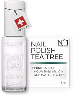 PODERM Nail Care Polish with Tea Tree - White | 8 ML - Swiss Lab