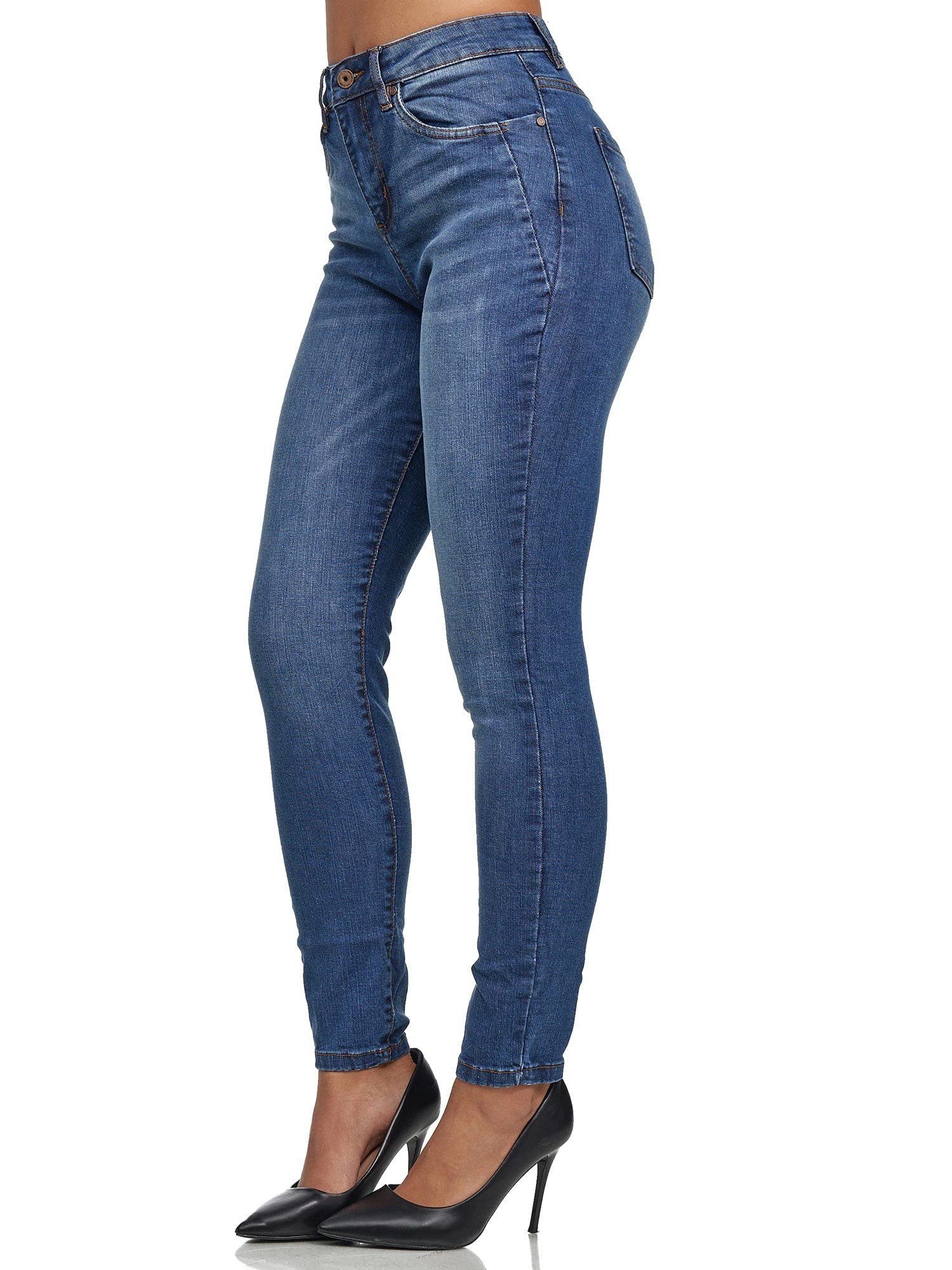 Tazzio F107 Women's High Waist Skinny Stretch Jeans