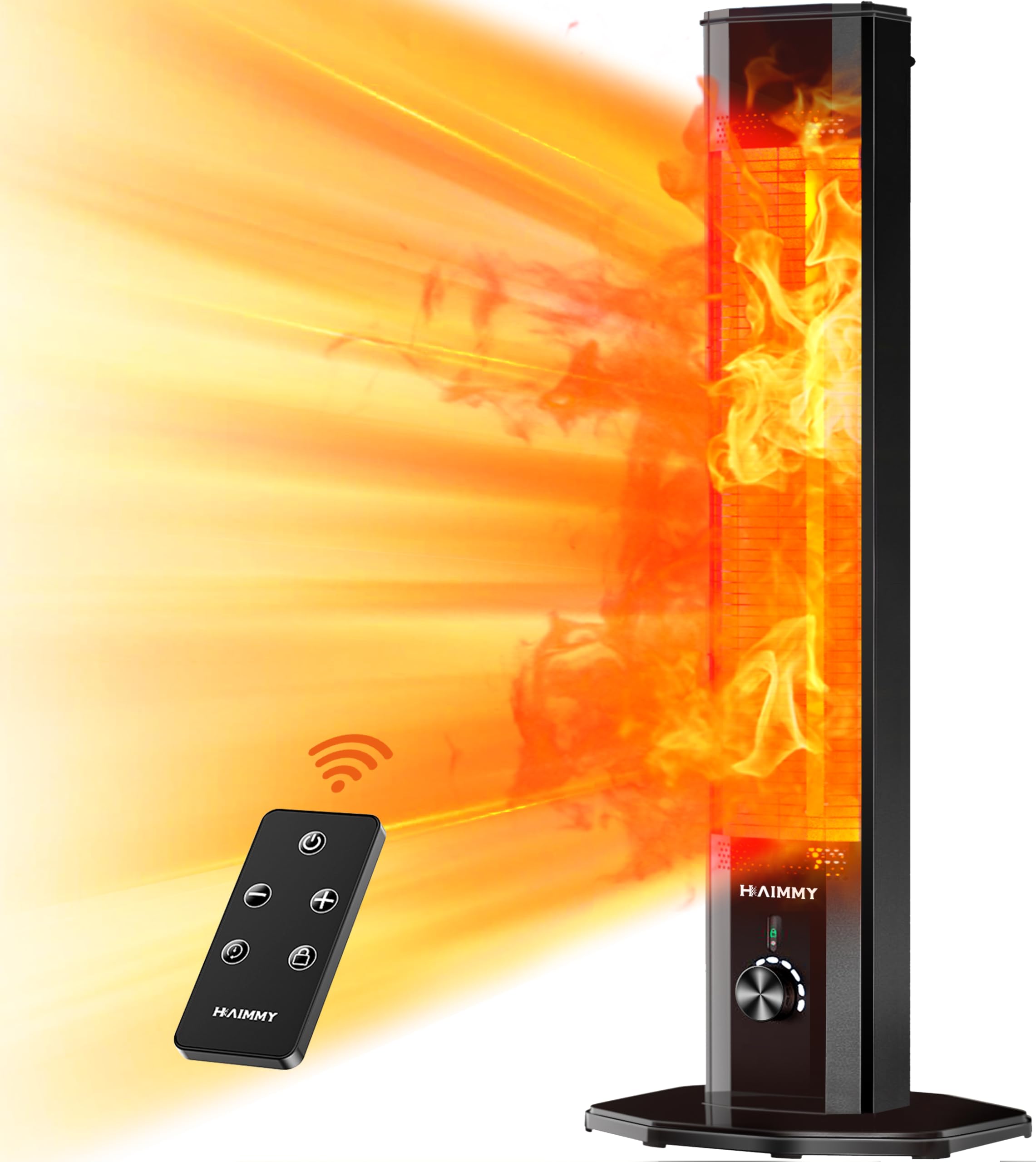 Outdoor Electric Patio Heater, Haimmy 42in Infrared Heater with Remote, 9 Heat L