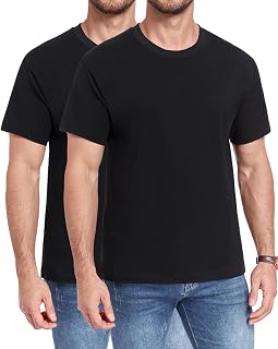 wirarpa Men's T-Shirts 100% Cotton Short Sleeve 2 Pack