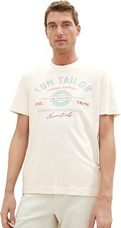 TOM TAILOR Men's Cotton T-Shirt with Logo Print
