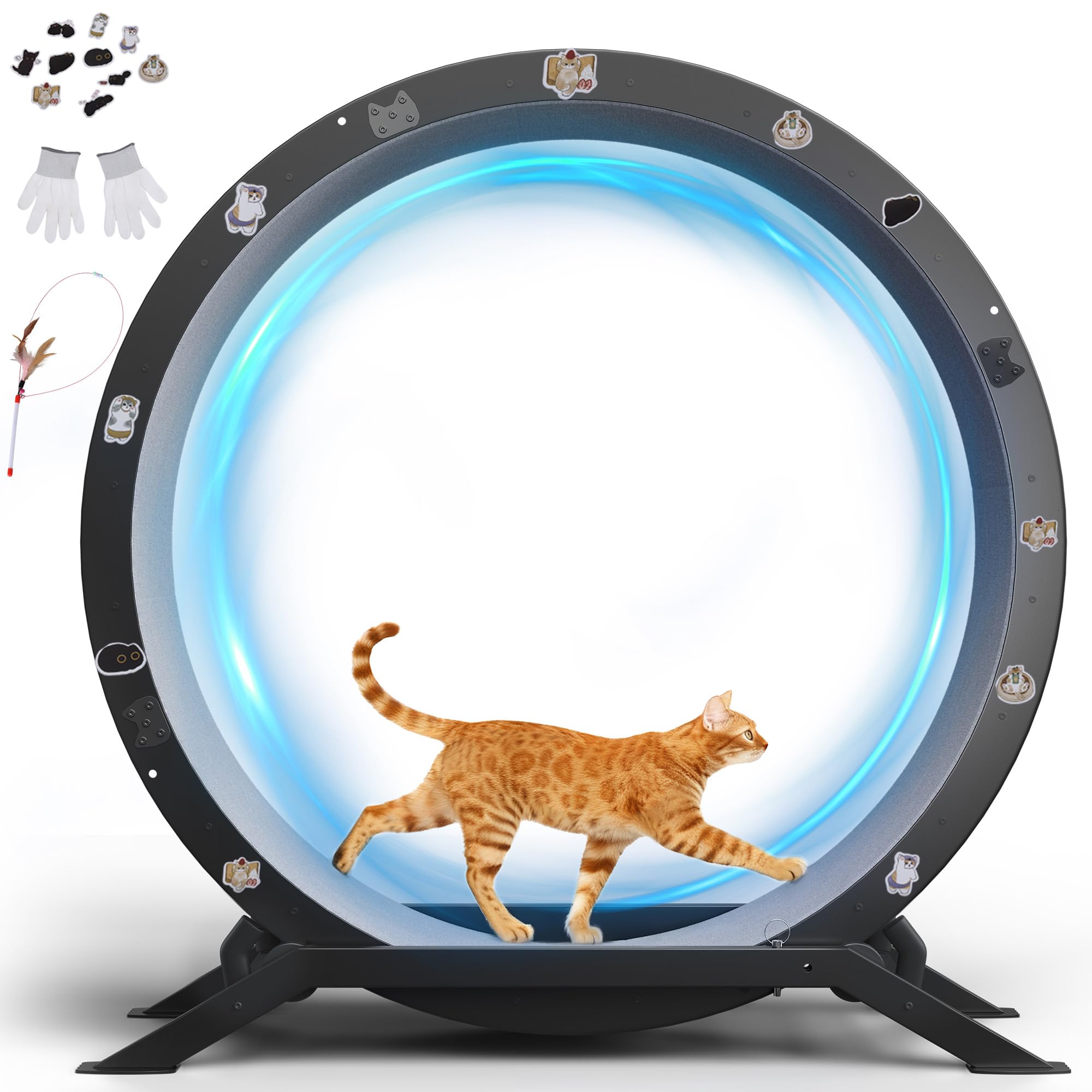 GTPLAYER Cat Wheels, 40" Diameter, Large Cat Exercise Wheel for Indoor Cats cat 
