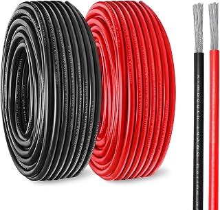 14 Gauge Marine Wire Tinned Copper Boat Cable, Standard USA OFC Oxygen Free Copper Wire for Automotive Boat Speakers Solar Outdoors (14 Gauge 20FT Red+20FT Black)