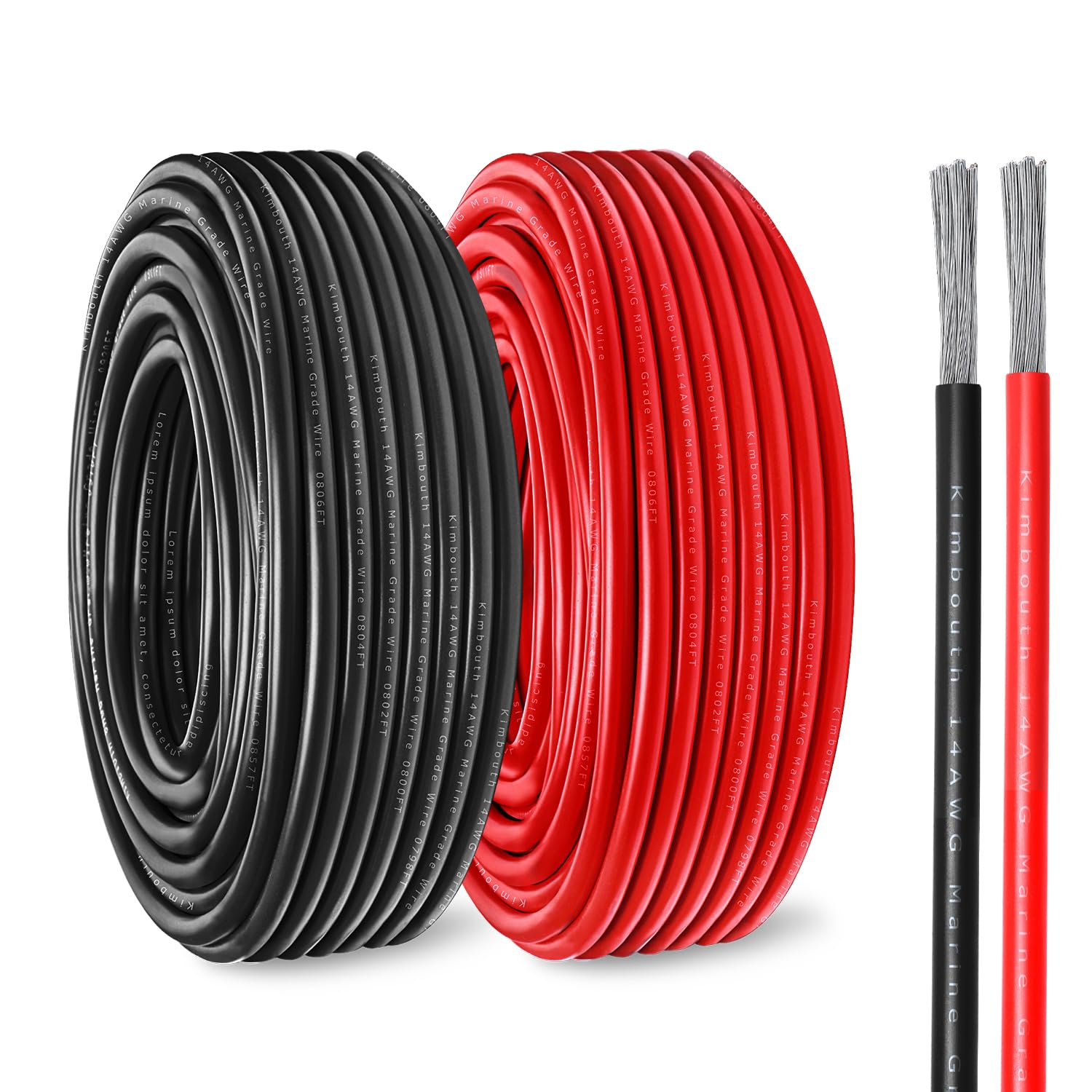 14 Gauge Marine Wire Tinned Copper Boat Cable, Standard USA OFC Oxygen Free Copp