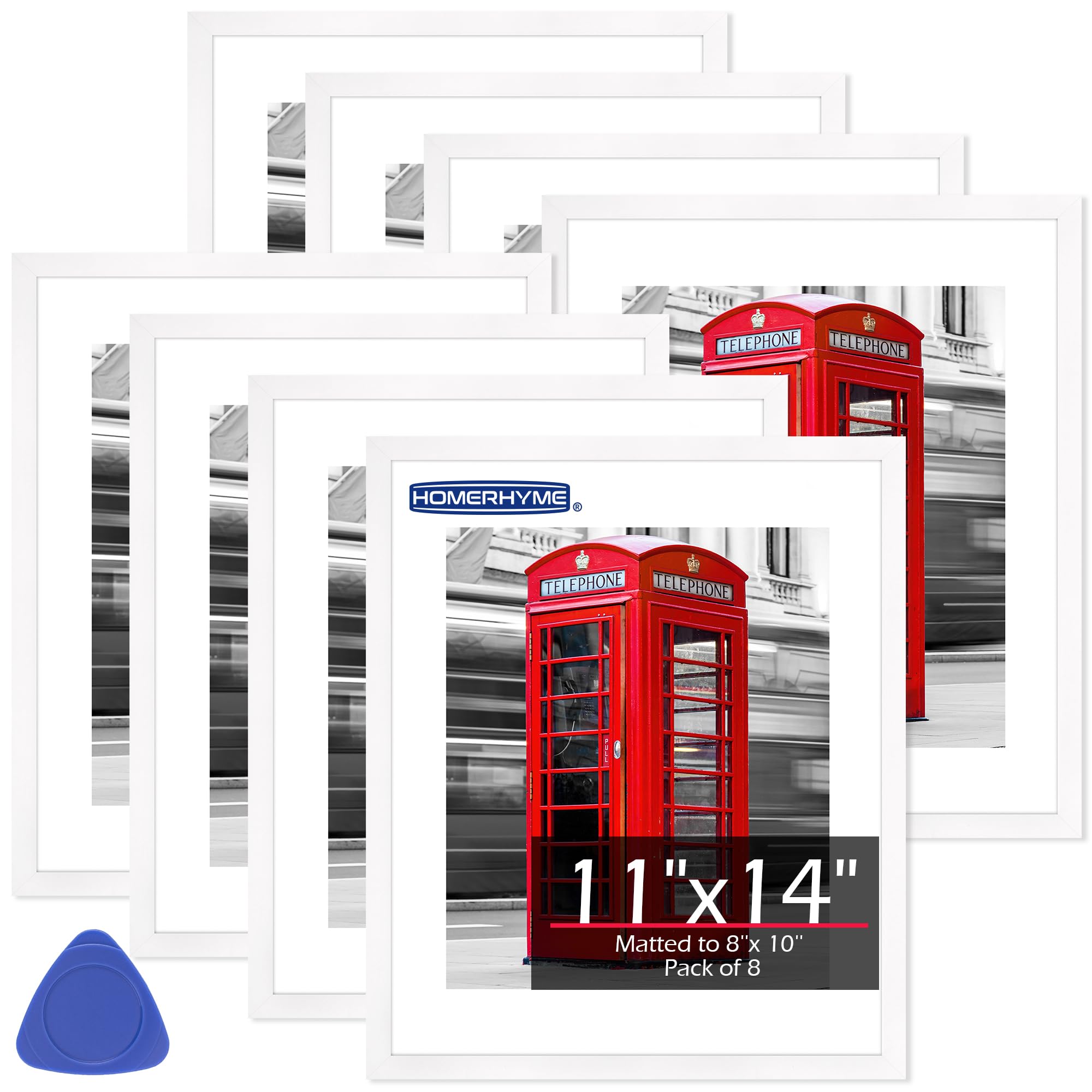 11x14 Picture Frame, Gallery Wall Decor Photo Frame, White 8 Pack