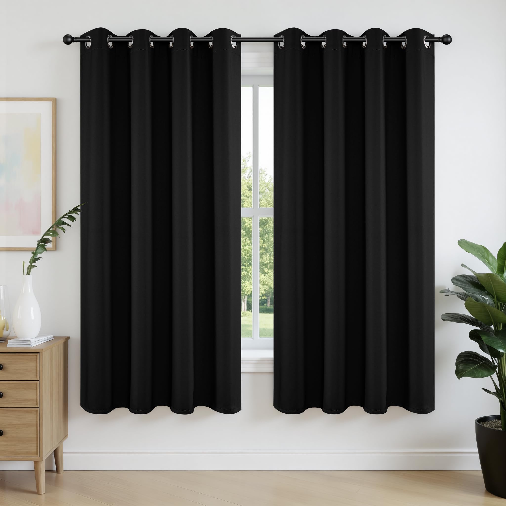 Joydeco Blackout Curtains 63 Inchs Long 52 Wide Black Out Curtains 2 Panels, The