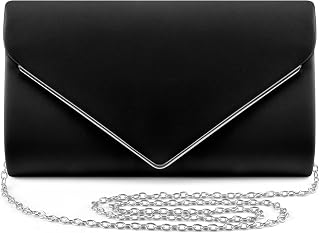 ERKOON Women's Clutches, Leather Clutch Bags, Evening Bag with Detachable Strap, Prom Handbag Formal Party Clutches Wedding Purses Cocktail Prom Shoulder