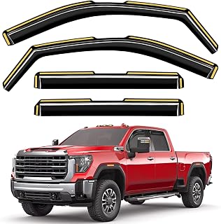 Rain Guards for Chevy Silverado/GMC Sierra 2500HD 3500HD Crew Cab 2020-2026 | Saleago,in-Channel,Extra-Thick,Extra Durable,Window Visors,Window Deflectors,Vent Visors,Vent Shades,Truck Accessories,PC