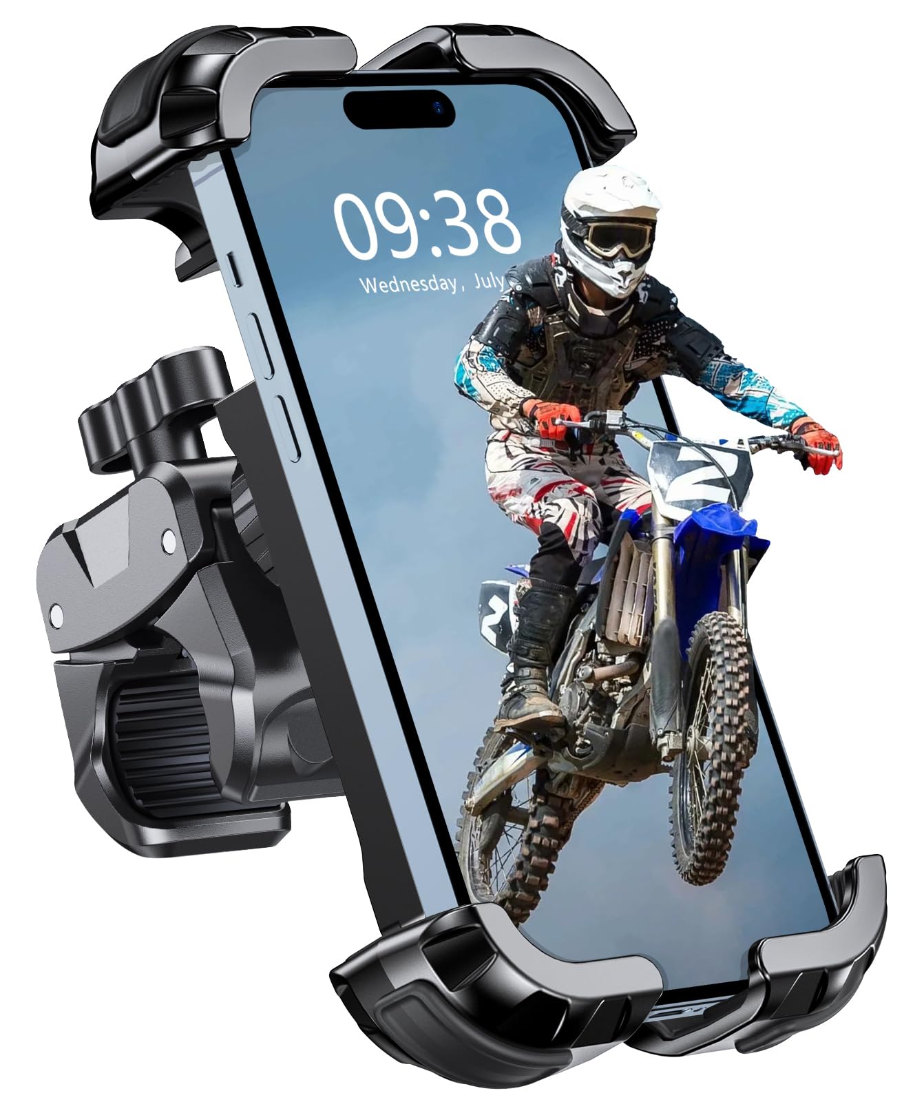 Babacom Bike Phone Holder, Upgrade Motorbike Phone Holder [1s Lock][Secure Prote