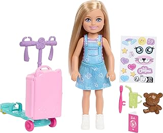 Barbie Club Chelsea Limitless Adventure Doll & Accessories | Small Doll with Scooter Suitcase, Including Travel-Themed Accessories, Ages 3+