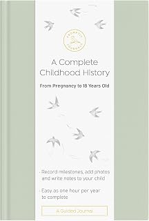 Promptly Journals, A Complete Childhood History: From Pregnancy to 18 Years Old (Aloe Green, Leatherette) | Baby Book and Pregnancy Journal | Baby Memory Book