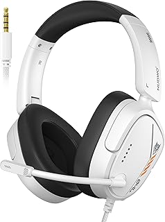 NUBWO HG04L Gaming Headset for PS5/PS4, Xbox Series X|S/Xbox One, Switch | 250g Lightweight, Clear Unidirectional Mic, Soft Memory Earmuffs, 3.5mm Jack for Gaming & Work (Splitter not Included)
