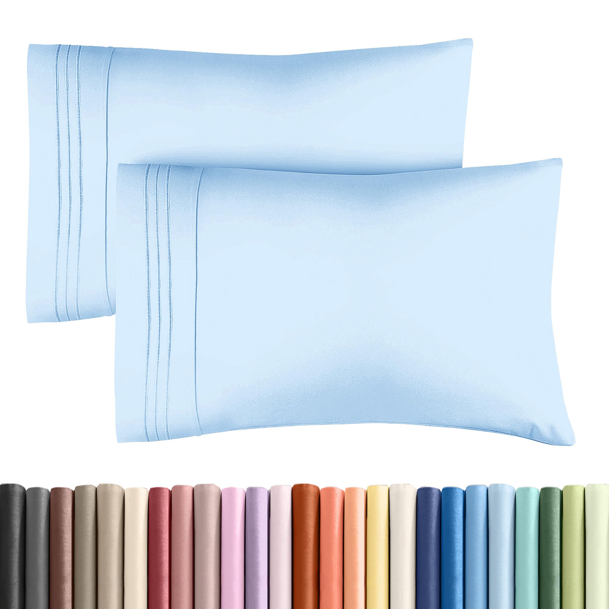CGK Unlimited King Size Pillow Cases Set of 2, Pillows 20x40, 20x36 and 20x48 fo