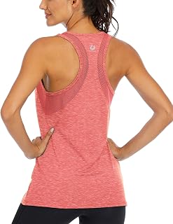 Fihapyli ICTIVE Women's Yoga Tank Top, Wide Cut, Fitness Top in Mesh Racerback Open Back, Sports Shirt for Intense Muscle and Gym