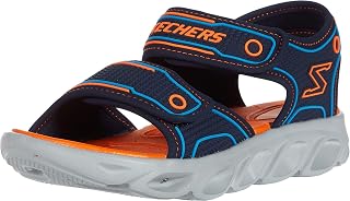 Skechers baby boys Hypno-splash Sandal, Navy/Orange, 13 Little Kid US