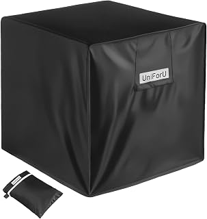 Air Conditioner Cover Square AC Cover for Outside Unit,Heavy Duty Waterproof&Dustproof Air Conditioner Accessories Fits up to 24x24x30 inch Black (24x24x30)