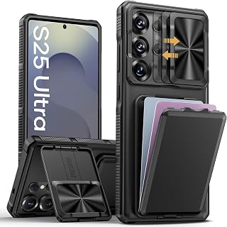 SSLOTSCASE for Samsung Galaxy S25 Ultra Case with Card Holder, Black