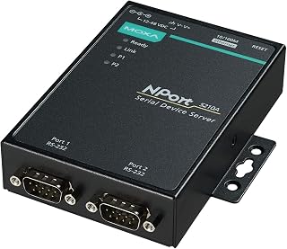 Moxa NPort 5210A - 2 Ports Device Server, 10/100M Ethernet, RS-232, DB9 Male, 15KV ESD, 0.5KV Serial Surge, 12~48VDC, 0~60°C