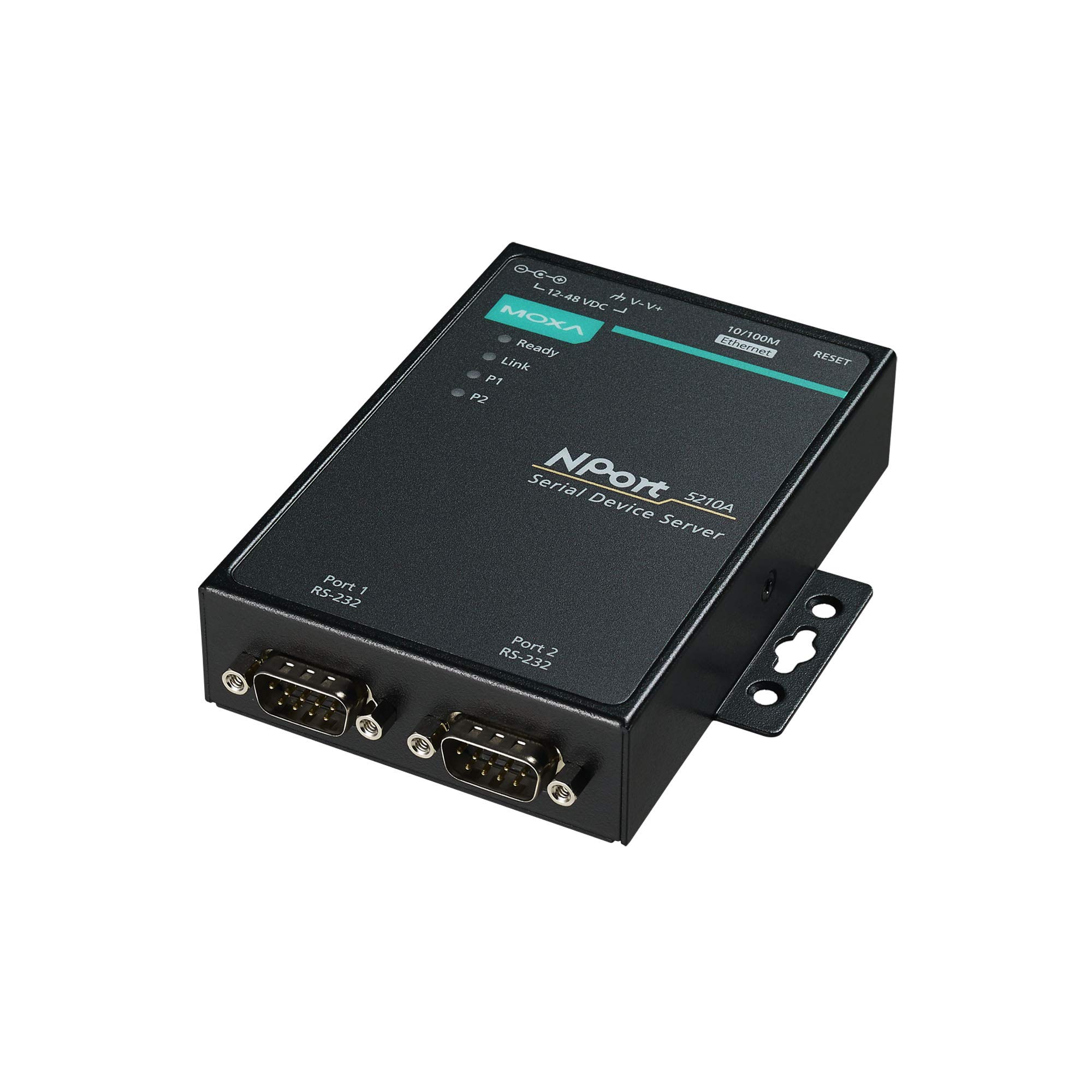Moxa NPort 5210A - 2 Ports Device Server, 10/100M Ethernet, RS-232, DB9 Male, 15