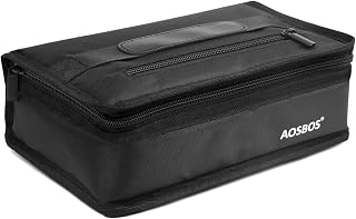 Aosbos Insulated Lunch Bag for Men Women Kids Adults, 3.5L Small Lunch Box Cool Bags with Soft Handle, Reusable Portable Cooler Snack Pouch for Work Picnic School Outdoor, Black