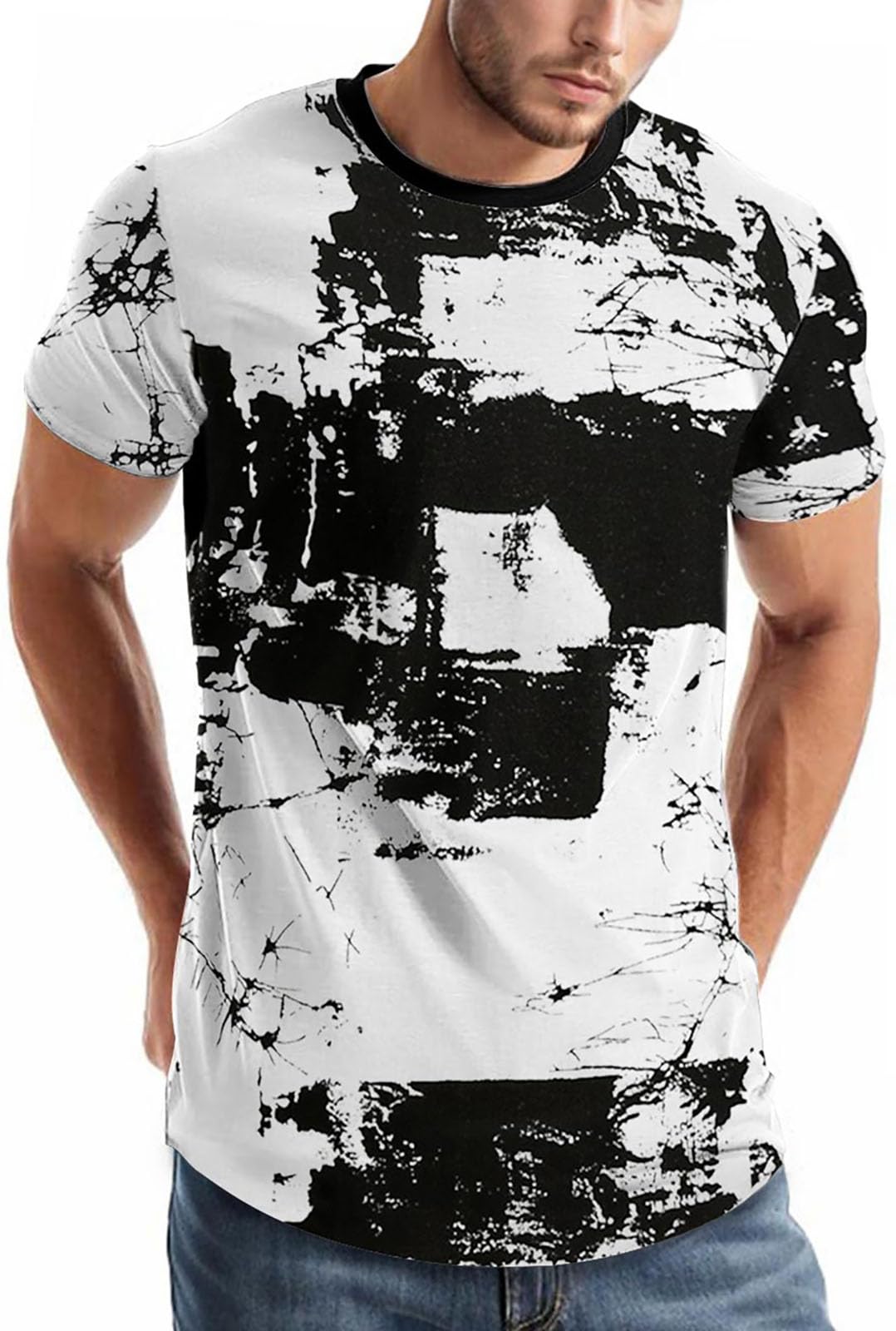 comefohome Mens T-Shirts Graphic Fashion Tshirt UK Casual Short Sleeve Tee Tops 
