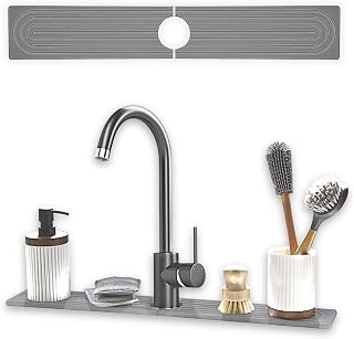 Home - Stone Faucet Mat | Diatomite Sink Splash Guard | Instant Drying Tray for Kitchen Bathroom Sinks | Made of Diatomaceous Earth | Absorbing Water Instantly | Design Arch | Colour Graphite