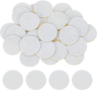 Generic 120pcs Round Felt Circles, 3/4"(20mm) White Non-woven Felt Fabric Stickers Self Adhesive Felt Pads Precut Felt Pads for Sewing Costumes Handcraft DIY Projects