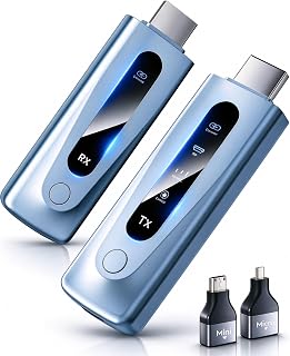Wireless HDMI Transmitter and Receiver 400ft/120m Extender 1080P Output | 4K Decode, LDS High-Power Antenna, Dynamic EQ 5.8G+2.4G Dual-Band, Plug&Play for Audio to Monitor from PC/Projector/TV Box