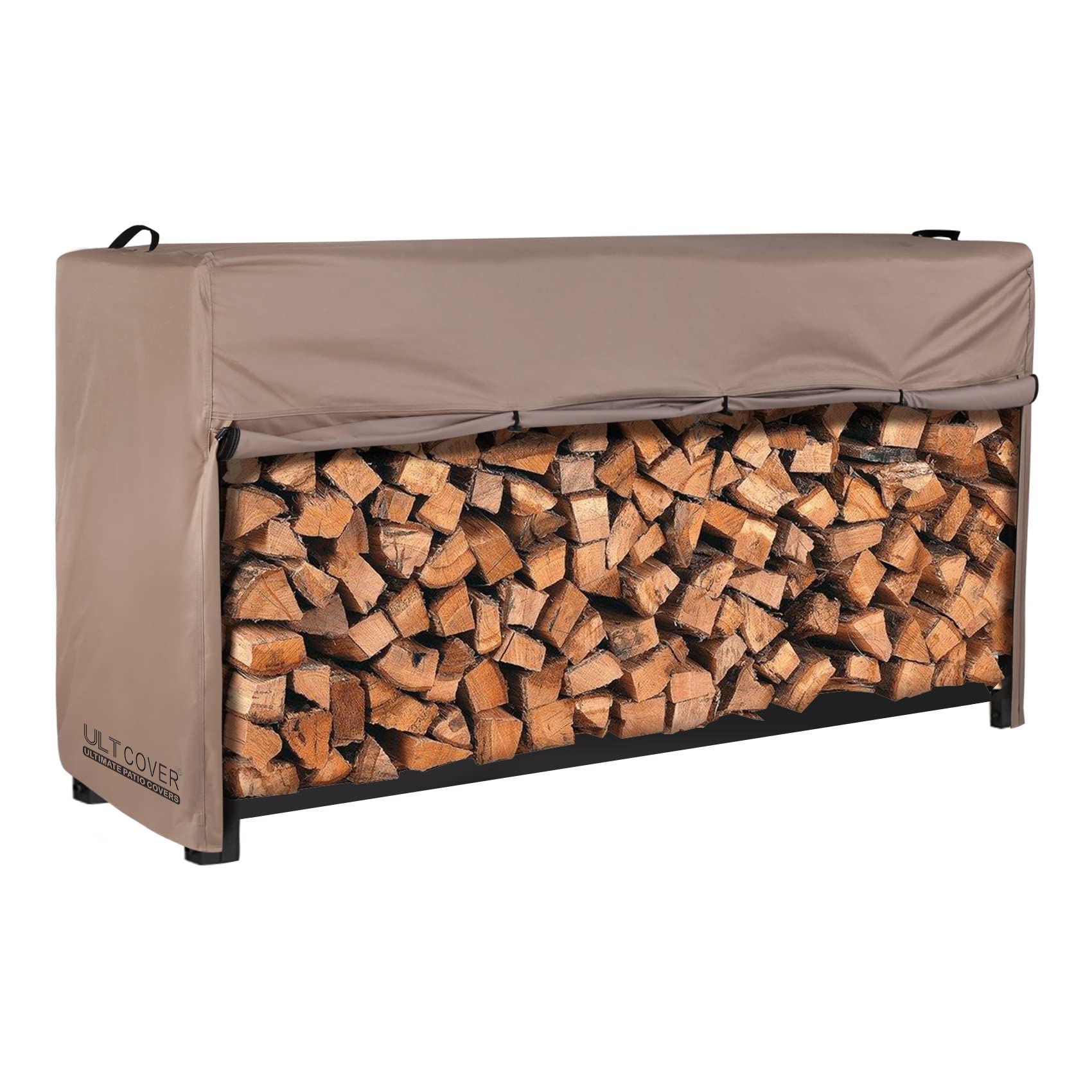ULTCOVER Waterproof Firewood Racks Cover 8 Feet | Heavy Duty 600D Polyester, UV 