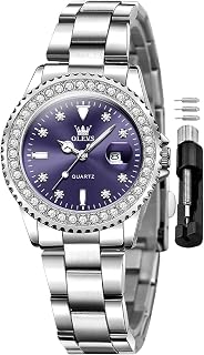 OLEVS Men's Minimalist Analogue Quartz Watch Stainless Steel Waterproof Luminous Automatic Date