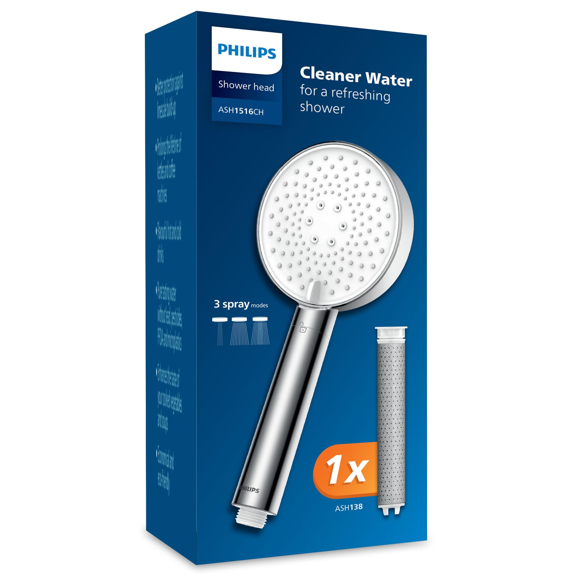 Philips Showerhead with Filter Effectively removes Chlorine and Other coarse Par