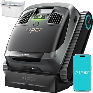 AIPER Scuba X1 Cordless Pool Robot with Powerful Suction, Double Filtration and Wireless Charging Dock, Floor/Wall/Waterline Cleaning (Renewed)