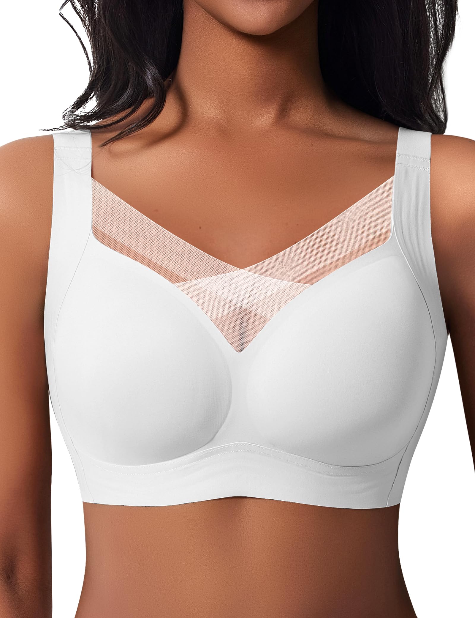 Ganado Women's Wireless Bra Lace Bras with Seamless Padded Push up Bralette Comf