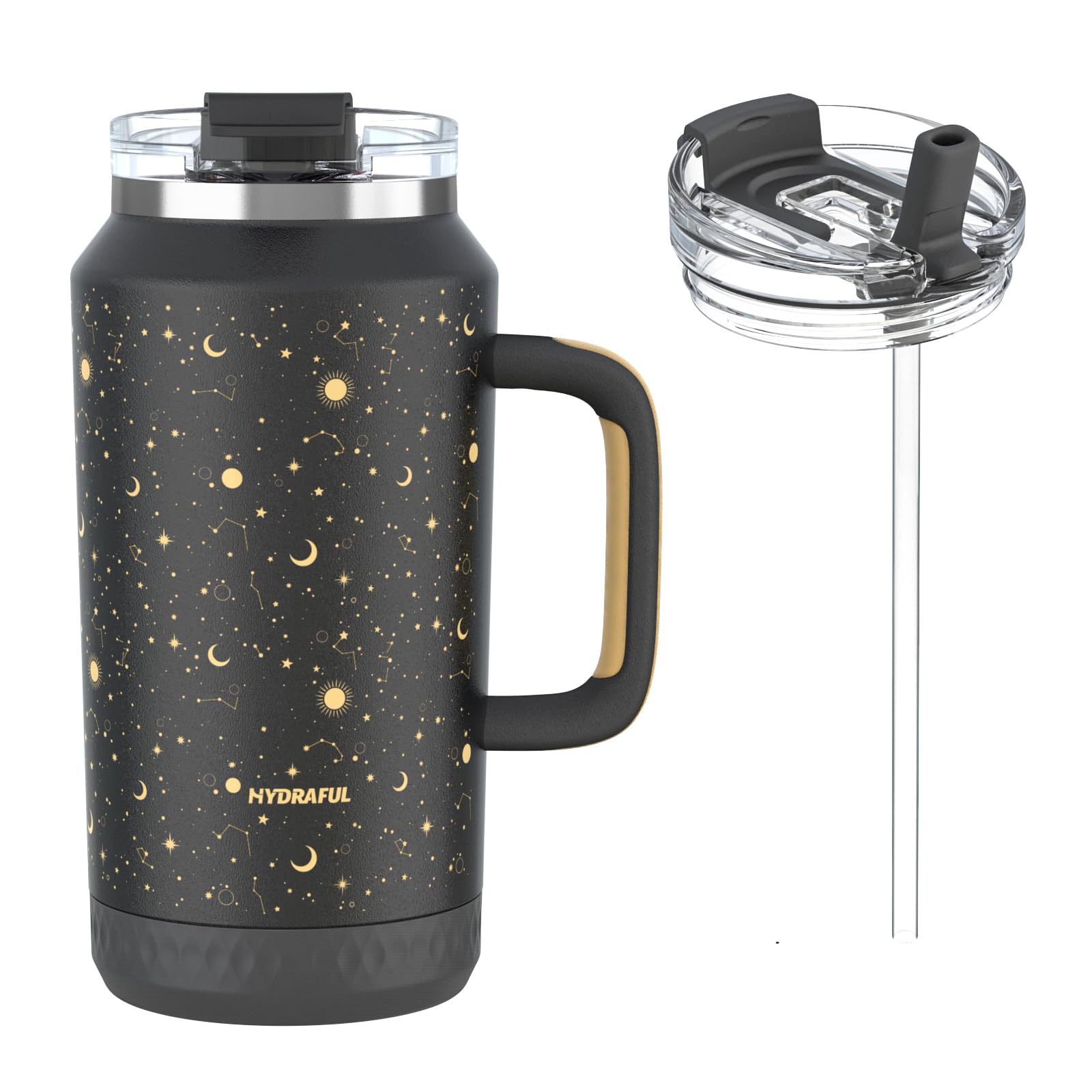 Hydraful 64 oz Tumbler with Handle and Straw - 100% Leak-Proof - Insulated Cup R