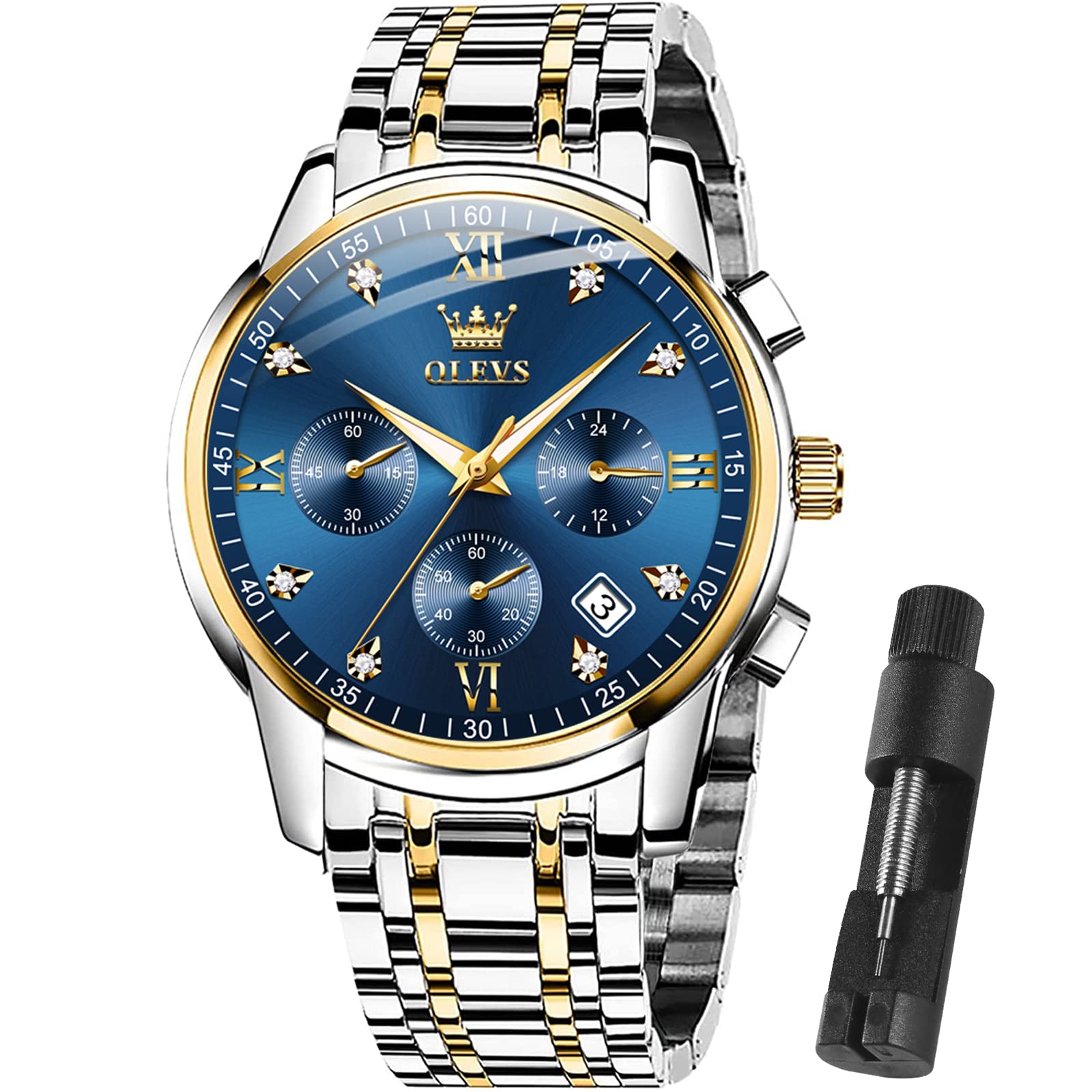 OLEVS Multifunction Men Watch Multidial Waterproof Luminous Chronograph